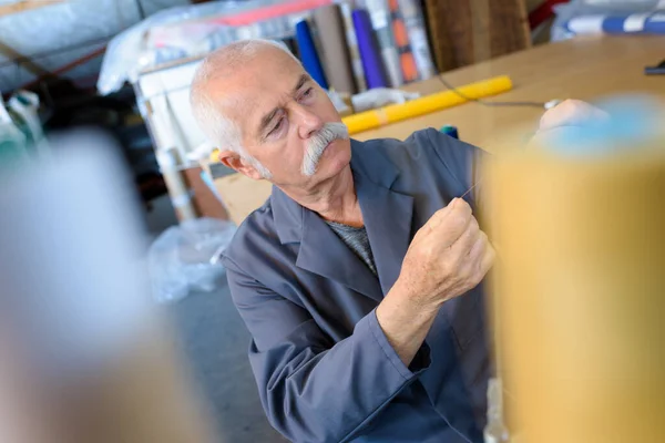 Senior Warehouse Worker Portrait — Stock Photo, Image