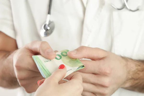 Corruption Medical System Concept Doctor Received Corruption Money — Stock Photo, Image