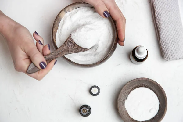 Making Zero Waste Toxic Free Room Freshener Diy Baking Soda — Stock Photo, Image