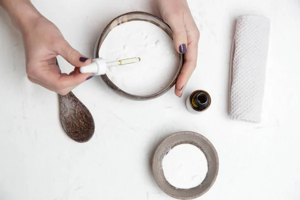 Making Zero Waste Toxic Free Room Freshener Diy Baking Soda — Stock Photo, Image