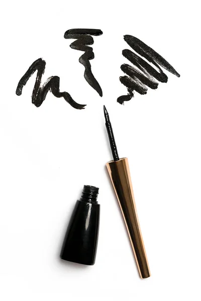 Eyeliner Liquido Nero Isolato Sfondo Bianco — Foto Stock