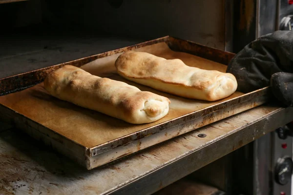 Nybakade Hembakade Bröd Bullar — Stockfoto