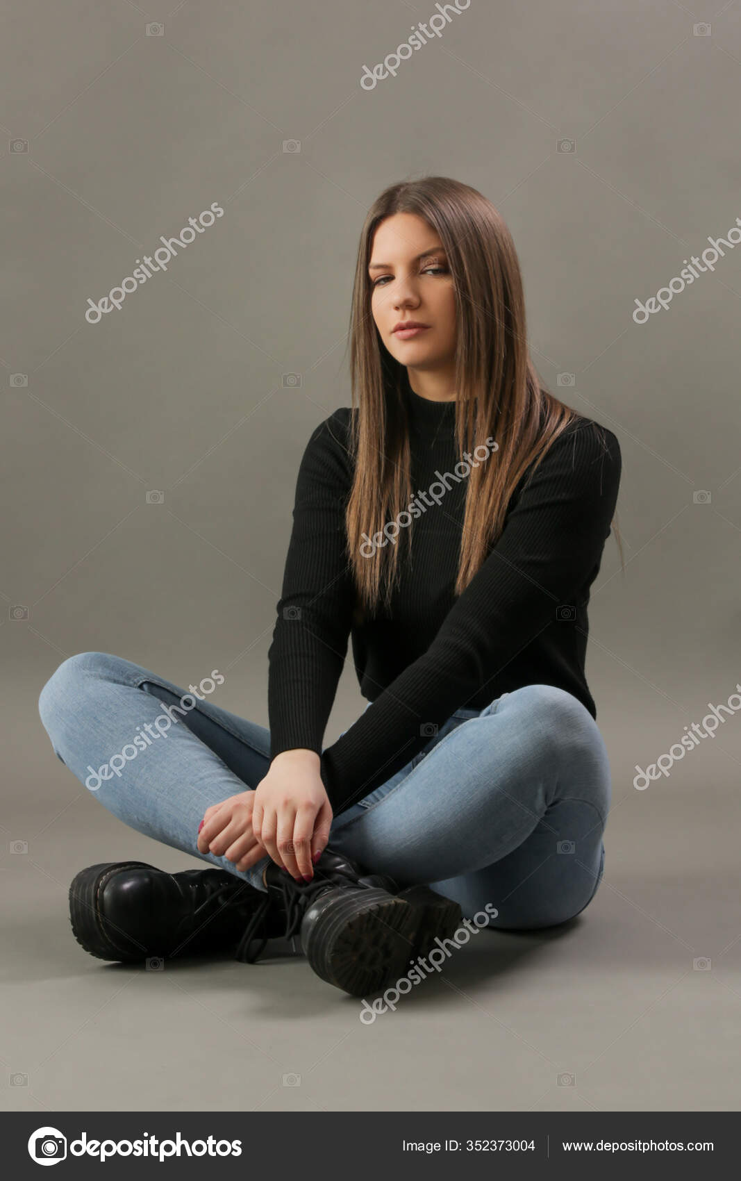 black turtleneck girl