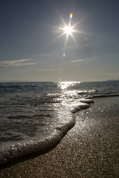 Αφρός Ωκεανού Παραλία Άμμο — Φωτογραφία Αρχείου