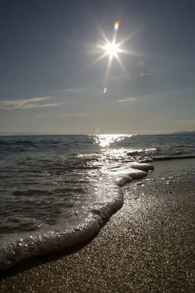 Ocean Foam Een Zandstrand — Stockfoto