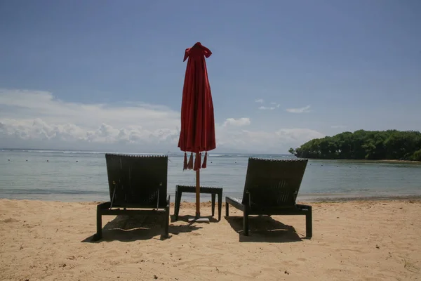 Praia Vazia Durante Bloqueio Coronavírus Crise Pandémica Coronavírus Turismo Está — Fotografia de Stock