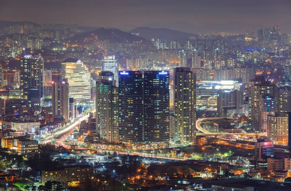 夜は、韓国ソウル市 — ストック写真