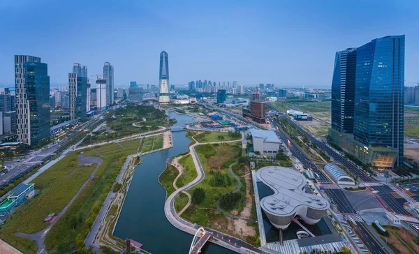 Songdo Central Park in Songdo District, Incheon, Zuid-Korea. — Stockfoto