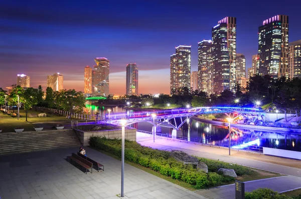 Songdo central park im songdo distrikt, incheon Südkorea. — Stockfoto