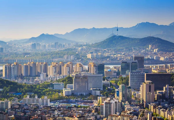 Seoul City Skyline e N Seoul Tower, Corea del Sud — Foto Stock