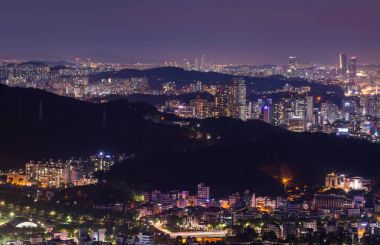 Gece, Güney Kore Seoul şehir.
