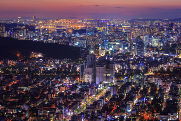 Seoul City in Twilight, South Korea.