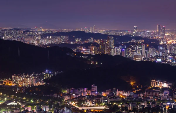 Сеул місто на ніч, Південною Кореєю. — стокове фото