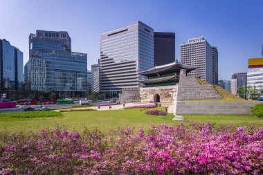 Sungnyemun kapısında gece (Namdaemun) Seoul, Güney Kore.