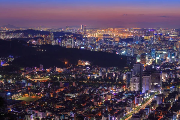 Seoul City i Twilight, Sydkorea. — Stockfoto