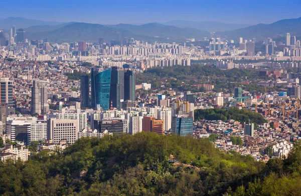 Σεούλ πόλη, στον ορίζοντα της πόλης, Νότια Κορέα — Φωτογραφία Αρχείου