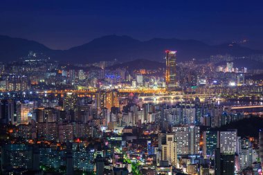 Gece, Güney Kore Seoul şehir.