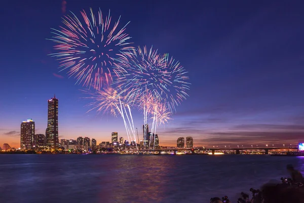 Fireworks Festival in Seoul city, South Korea.