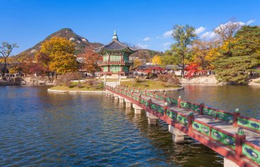 Gyeongbokgung palace in autumn, Seoul, South korea. clipart