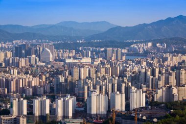 Seoul şehir ve şehir manzarası, Güney Kore.