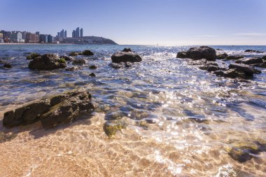Busan deniz haeundae Beach, Güney Kore.
