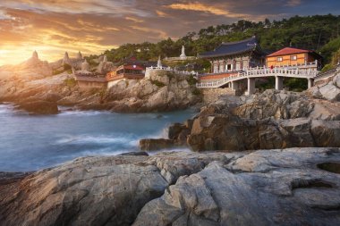 Günbatımı, Haedong Yonggungsa Tapınağı Busan, South Korea, Busan