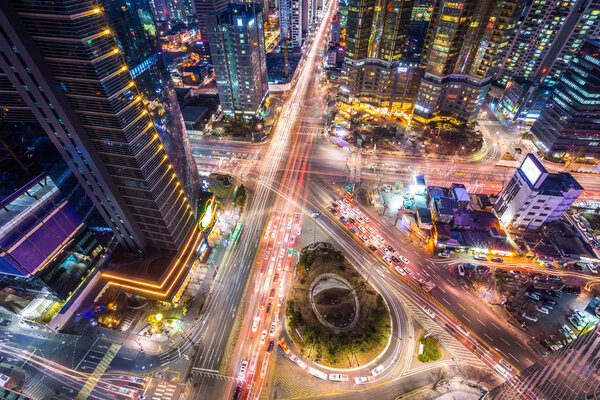 Intersection in downtown Seoul, South Korea