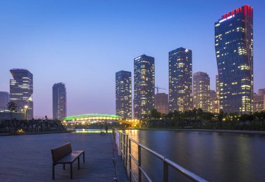 Songdo Central Park Songdo bölgesinde, Incheon Güney Kore.