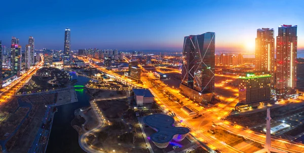 Seoul city with Beautiful after sunset and Skyscraper, Central p — Stock Photo, Image