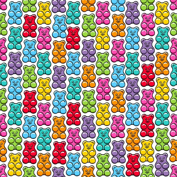 Jelly gummy bears seamless pattern. Stock Vector