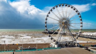 View of the Brighton Pier and the Brighton wheel clipart