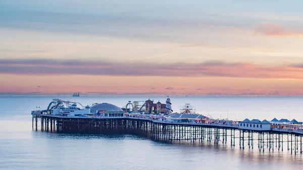 The Palace pier in Brighton at sunset — Stock Photo, Image