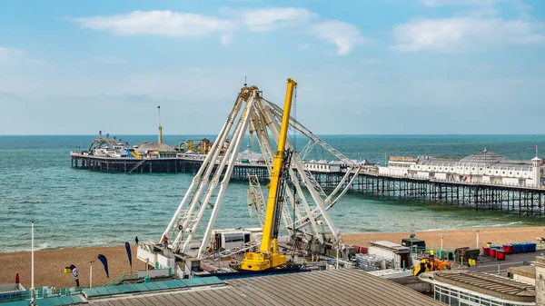 View of the Brighton wheel being dismantled — Stock Photo, Image