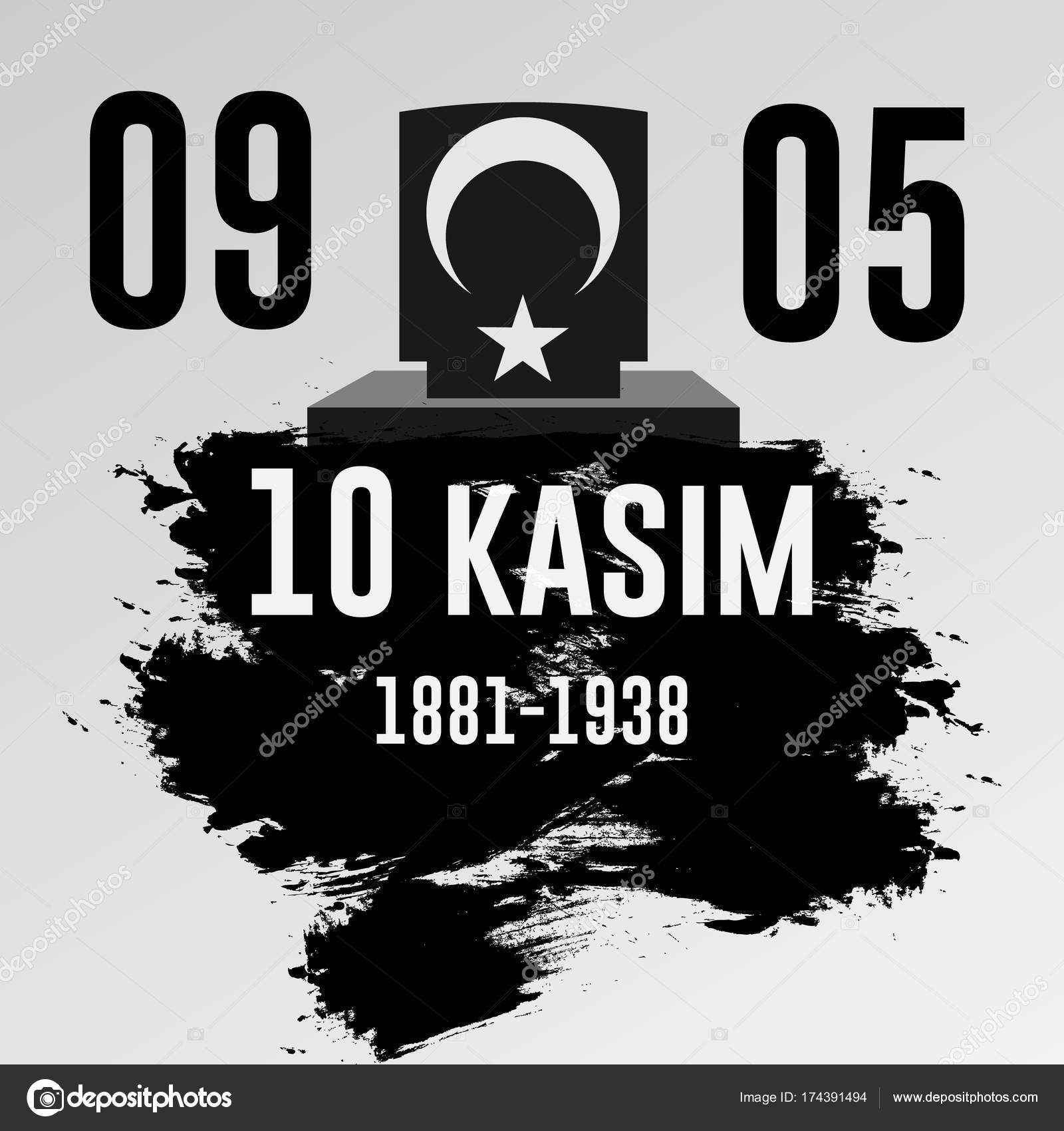 Novembre Fondateur Republique Turquie Ataturk Fete Son Anniversaire Deces Anglais Image Vectorielle Evrimdoga C