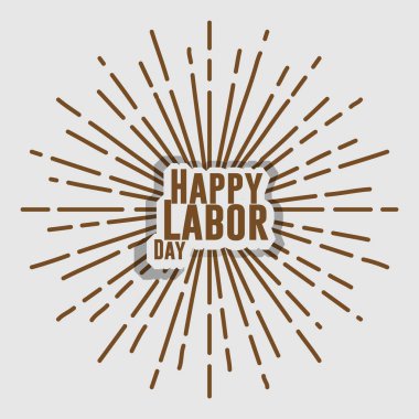 İşçi Bayramı metin tipografi Paz daire retro vintage tasarımı