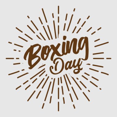 Boks gün metin tipografi kahverengi hipster Paz yıldız patlaması daire retro vintage tasarımı