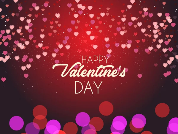 Den Svatého Valentýna Prodej Pozadí Bokeh Srdce Vzor Vektorové Ilustrace — Stockový vektor