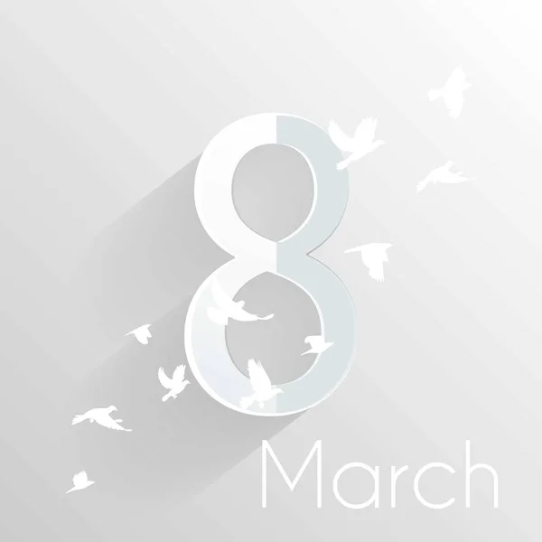 Mart Dünya Kadınlar Günü Vektör Tebrik Kartı — Stok Vektör