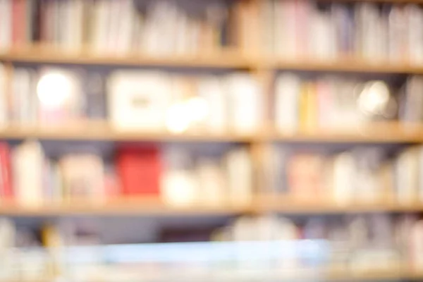 Blurred background, Blur bookshelves at book store background, e — Stock Photo, Image