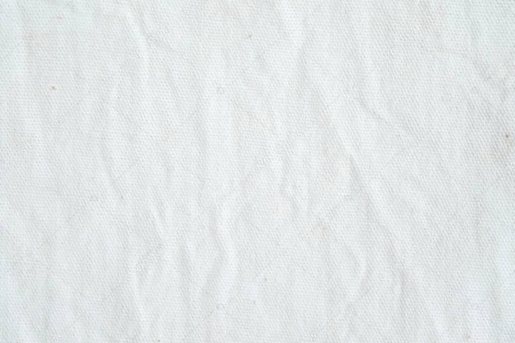 Wrinkled white cotton canvas fabric textured background, wallpap