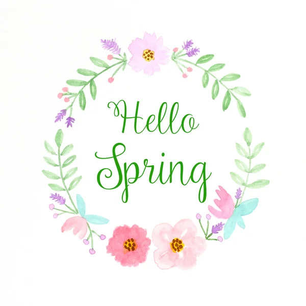 Hello spring, Flowers wreath watercolors, Hand drawing flowers i