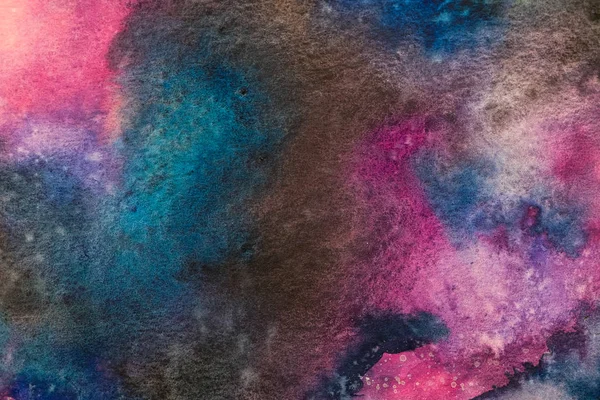 Watercolor painting space background, Abstract galaxy watercolor