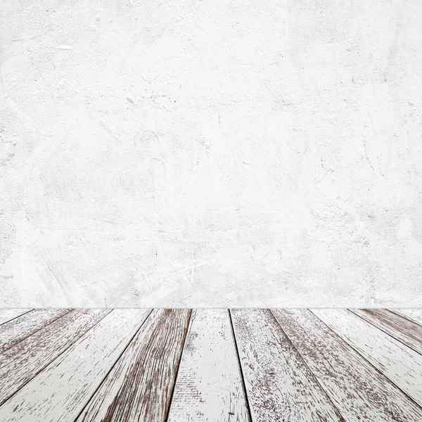 Empty perspective vintage white wood and white cement wall backg