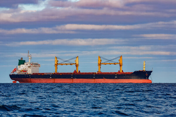 Black cargo ship