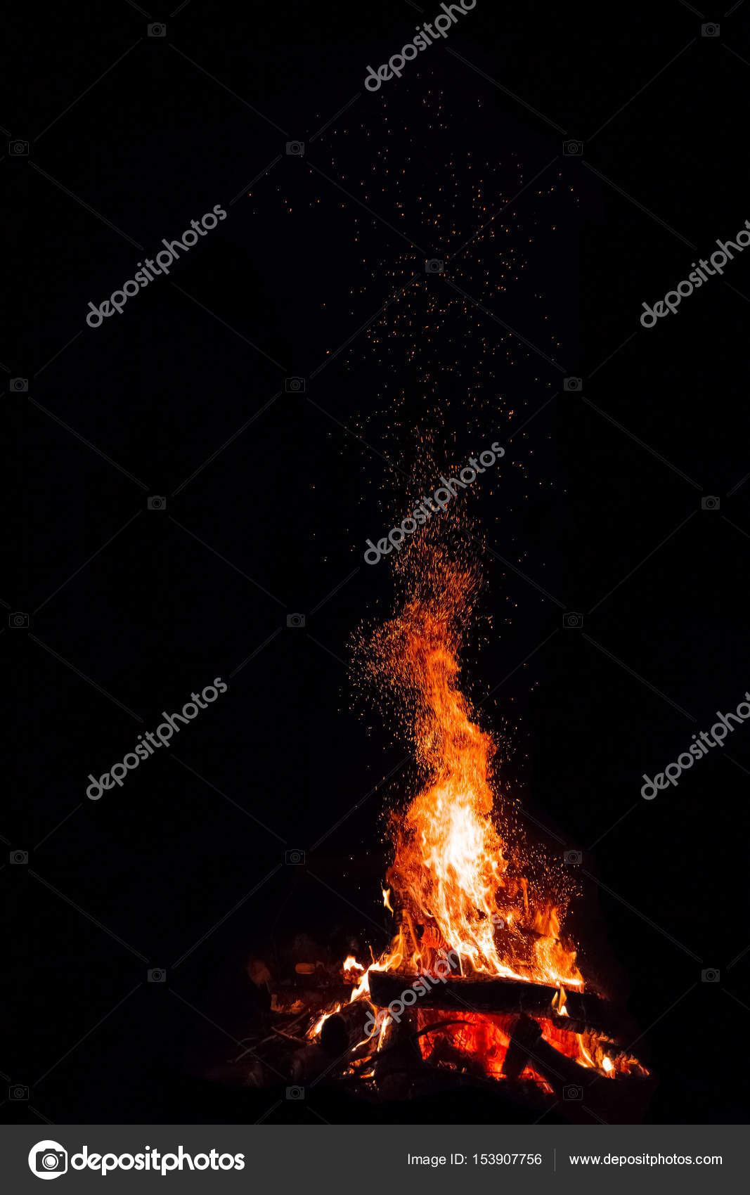 Campfire with sparks Stock Photo by ©InfinitumProdux 153907756