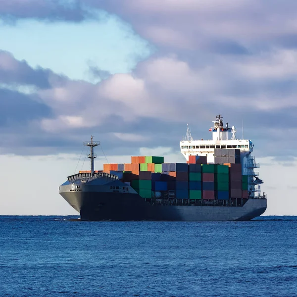 Grey container ship — Stock Photo, Image