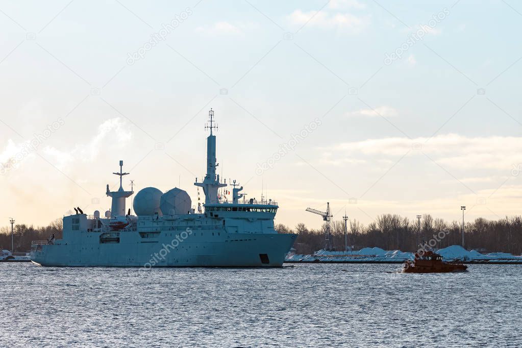 White military ship