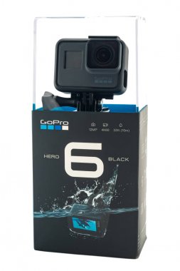 GoPro Hero 6 izole siyah