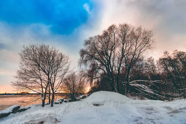 Inverno nevado paisagem — Fotografia de Stock