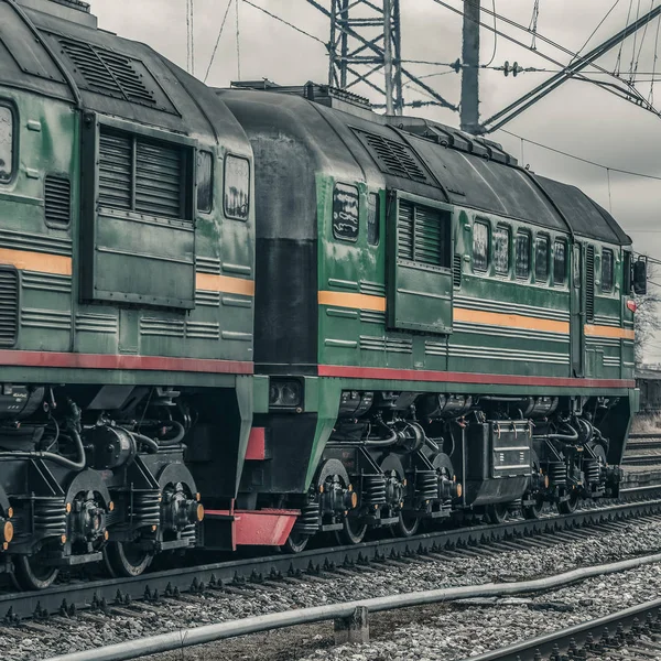 Grön diesel lok — Stockfoto